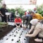 Foto : PJ Walikota Batu Aries Agung Paewai bersama Tim TPID Kota Batu saat lakukan penanaman 1500 bibit cabai di Desa Tulungrejo