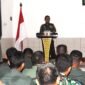 Caption. Komandan Distrik Militer 0819/Pasuruan Letkol Arh Noor Iskak saat memberikan sambutan para jajaran Kodim 0819/ Pasuruan