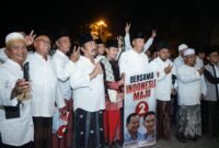 Caption. Para Kyai desa Jawa Timur Deklarasikan dukungan untuk Prabowo - Gibran di Mojokerto