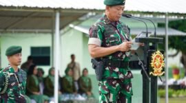 Foto : Panglima Divisi Infanteri 2 Kostrad Mayjen TNI Haryanto,S.I.P., M.Tr. (Han)., Pimpin Upacara Pelepasan Satgas Yonmek TNI Konga XXIII-R Unifil Tahun 2024 Yonif 413/Bremoro/6/2 Kostrad