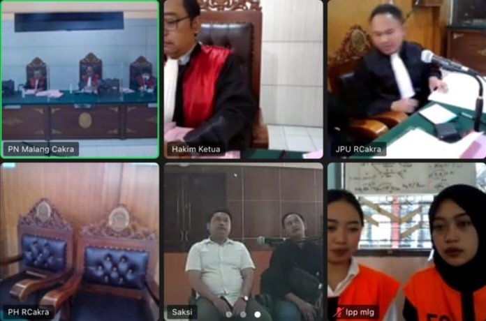 Foto : Sidang putusan terhadap dua orang selebgram asal kota Batu terlibat judi online