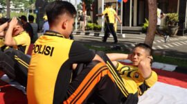 Foto: Kapolres Batu AKBP Oskar Syamsuddin mengikuti peaksanaan TKJ