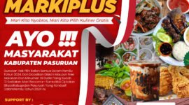 Foto : Program MARKIBLOS MARKIPULS (Mari Kita Nyoblos, Mari Kita Pilih Kuliner Gratis). 