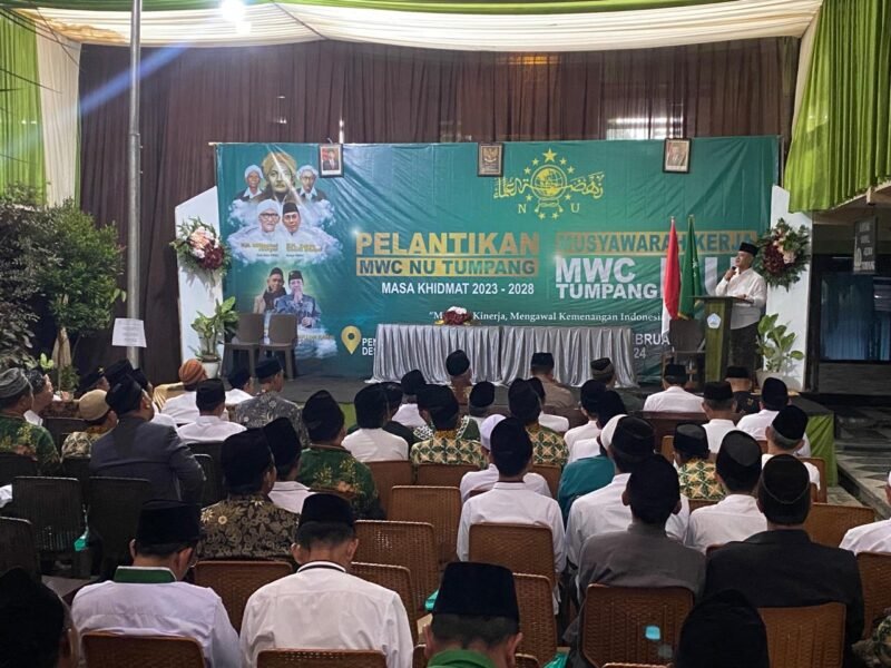 Foto : Pelantikan Kepengurusan MWC NU Kec Tumpang Masa Khidmad 2023-2028, bertempat di Halaman PPPI Jeru Desa Jeru Kec Tumpang Kabupaten Malang