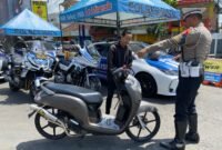 Foto : Kendaraan yang gunakan kenalpot tiidak sesuai Spek ditertibkan anggota Satlantas Polres Batu