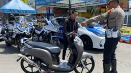 Foto : Kendaraan yang gunakan kenalpot tiidak sesuai Spek ditertibkan anggota Satlantas Polres Batu