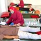 Caption. Kegiatan donor darah di SMK Muhammadiyah 6 Donomulyo Kabupaten Malang yang diikuti guru, pelajar dan masyarakat sekitar