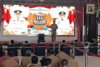 Caption. Wakil Bupati Malang Didik Gatot Subroto saat memberikan sambutan pada Refleksi 3 tahun Malang Makmur 