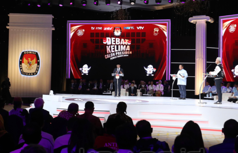 Caption. Debat calon Presiden ke lima yang diselenggarakan oleh KPU (sumber foto - KPU)