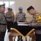 Foto : Kapolres Pasuruan AKBP Teddy Chandra, S.I.K., M.Si. memimpin langsung upacara Pelantikan Kapolsek Puspo