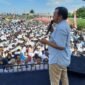 Foto : - Founder Ripki Foundation, Ripkianto menggelorakan kemenangan satu putaran dicara jalan sehat
