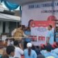 Foto : Founder Ripki Foundation memberikan simuasi cara pencoblosan kepada para peserta senam gemoy