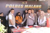 Foto : Polres Malang gelar Konferensi Pers ungkap jaringan pemalsu beras bulog