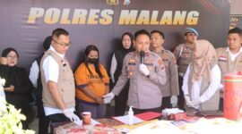 Foto : Polres Malang gelar Konferensi Pers ungkap jaringan pemalsu beras bulog