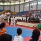 Caption. Pembukaan kejuaraan Karateka Jatim Open piala Kemenpora 2024 dibuka oleh Wakil Bupati Malang Didik Gatot Subroto di GOR Kanjuruhan Kepanjen Malang 