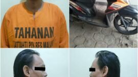 Foto: Tersangka pelaku curanmor di amanakan Polsek Jabung