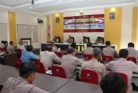 Foto : Kapolres Batu AKBP Oskar Syamsuddin, S.I.K., M.T., menggelar kegiatan Latihan Pra Operasi Ketupat Semeru 2024