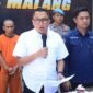 Foto : Kasat Reskrim Polres Malang AKP Gandha Syah Hidayat dalam konferensi pers 