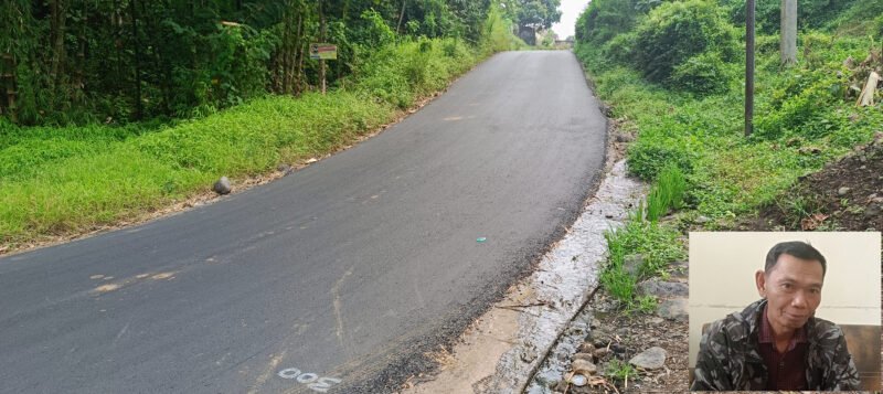 Ket foto. Ruas jalan Desa Sitirejo Kecamatan Wagir yang selesai dikerjakan. (Insert Kepala Desa Sitirejo Wagir, Buang)