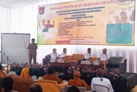 Ket foto. Bupati Malang H.M Sanusi saat membuka sosialisasi program makan bergizi gratis di Desa Pandansari Kecamatan Pujon 