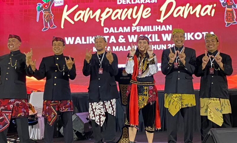 Foto : Tiga pasangan calon walikota dan wakil walikota malang deklarasi kampanye damai