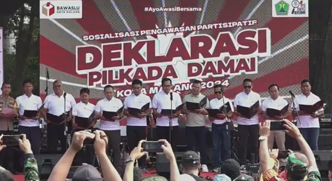 Deklarasi Damai, Bawaslu Kota Malang Mengajak Sukseskan Pilkada Kota Malang Dengan suasana Aman, Damai dan Kondusif ce40b2a4-fe6d-49ea-aed9-56a0993b9ccf