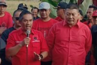 Foto : DPC PDI Perjuangan Kabupaten Malang, Didik Gatot Subroto dan Sekretaris DPC PDI Perjuangan Kabupaten Malang, Darmadi. 