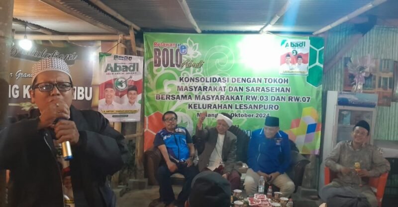 Foto : Konsolidasi dengan tokoh masyarakat dan sarasehan bersama masyarakat RW 3 dan RW 7 kelurahan Lesanpuro 