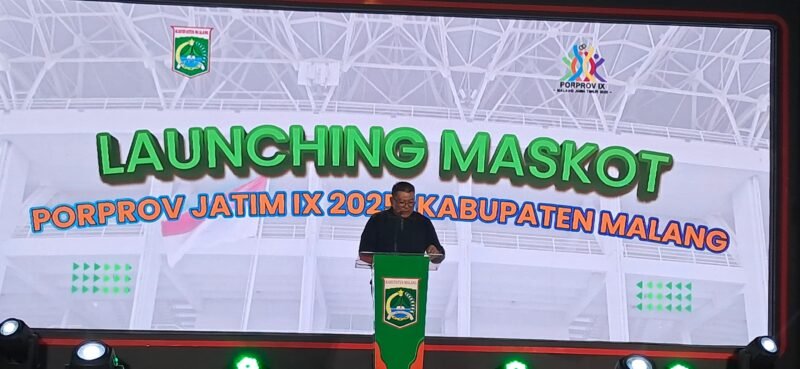 ket foto. Wakil Bupati Malang Didik Katot Subroto saat launching maskot dan logo Pekan Olah Raga Provincie Jawa Timur di Pendopo Agung Kabupaten Malang