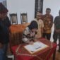 Keterangan: Wabup Malang Lathifah Shohib saat meresmikan Program Sambang Jejak Kearifan Paguyupan Amartya Bumi Kepanjian di Pendopo Kecamatan Lawang (27/03)