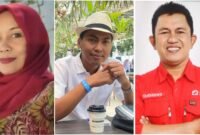Lili Ulifah Ketua GWN (kiri), Asep Suriaman, Direktur PuSDeK (tengah), Sudarno Inisiator Pengaduan Publik (kanan)