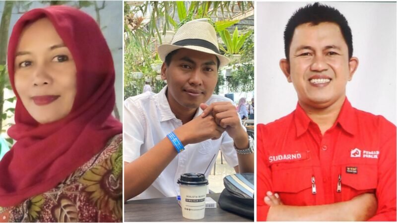 Lili Ulifah Ketua GWN (kiri), Asep Suriaman, Direktur PuSDeK (tengah), Sudarno Inisiator Pengaduan Publik (kanan)
