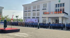 Keterangan Foto : Upacara khidmat peringatan Hari Jadi Kabupaten Pasuruan ke-1096 digelar di halaman Perkantoran Raci, Bangil, Kamis (18/9/2025). 