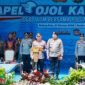 Ket foto. Apple Ojol Kantibmas 'Jogo Jatim' di stadion Gajayana Malang dipimpin Kapolri Jenderal Pol Listyo Sigit Prabowo yang dihadiri Forkopimda Jatim dan Forkopimda Malang