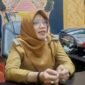 Ket foto. Kepala Desa Sumberporong Kecamatan Lawang, Idhiningrum saat ditemui awak media usai pertemuan dengan Wakil Bupati Malang Hj Lathifah Shohib 