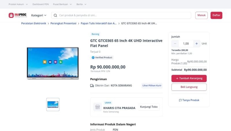 Ket foto. Pemenang pengadaan mini kompetisi smartboard 