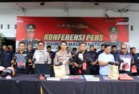Ket foto. Konferensi pers hasil Operasi Sikat Semeru 2025 jajaran Polresta Malang kota selama kurun waktu 12 hari masa operasi