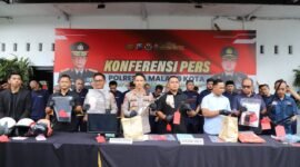 Ket foto. Konferensi pers hasil Operasi Sikat Semeru 2025 jajaran Polresta Malang kota selama kurun waktu 12 hari masa operasi