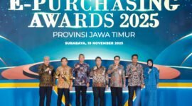 Ket foto. Kota Malang berhasil meraih Juara II kategori Pemerintah Kabupaten/Kota dengan transaksi terbanyak melalui platform Jatim Bejo.