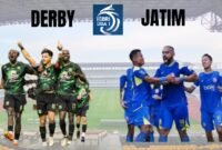 Ket foto. Derby antara Persebaya vs Arema di Stadion Gelora Bung Tomo Surabaya 