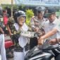 Dokumen foto: satlantas polres Pasuruan saat kegiatan penyuluhan operasi di SMAN 1 Pandaan