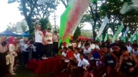 Ket foto. Pemberangkatan Puskesmas Lawang Fest 5K di bessresort hotel Lawang