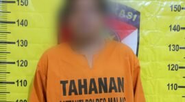 Ket foto. Pelaku pencurian berinisial S (44), warga Desa Kidal, Kecamatan Tumpang yang berhasil dibekuk Polres Malang 