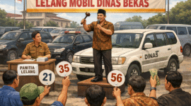 Ket foto. Ilustrasi lelang mobil dinas bekas atau rusak