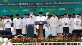 Ket foto. Pidato Kenegaraan Presiden RI, Prabowo Subianto pada satu abad lahirnya NU di Stadion Gajayana Kota Malang 