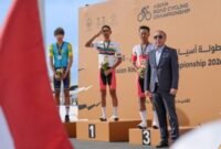 Ket foto. Pembalap asal Universitas Insan Budi Utomo (UIBU), Muhammad Syelhan Nurrahmat, sukses meraih medali emas dan mengamankan gelar juara pada ajang bergengsi Asian Road Cycling Championship 2026 yang berlangsung di Al-Qassim, Arab Saudi,