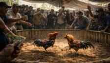Ket foto. Ilustrasi sabung ayam yang marak pada bulan Ramadan