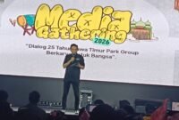 Ket foto. Direktur PT Maju Batu Bersama yang merupakan anak perusahaan JTP Group, Suryo Widodo, saat gathering bersama awak media