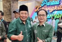 Ket foto. Anggota DPRD kabupaten Malang yang juga Bendahara DPC PKB, H. Ali Murtadlo SH, M.AP, (kiri) bersama anggota DPR RI dari Fraksi PKB, Hasanudin Wahid 