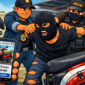 Ket foto. Gambar karikatur pencurian Kendaraan bermotor yang diringkus aparat Kepolisian 